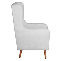 Poltrona Amamentação Aquila com Puff Linho Cinza Pés Palito - Fratello - 6