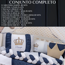 Ver imagem 6 de Enxoval Berço 11 Peças Menino Realeza Bordado com Mosquiteiro:marinho