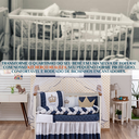 Ver imagem 4 de Enxoval Berço 11 Peças Menino Realeza Bordado com Mosquiteiro:marinho