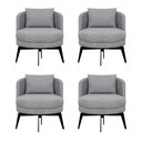Ver imagem 1 de Kit 4 Poltronas Decorativas Giratórias Cora em Linhão Misto Cinza