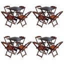 Ver imagem 1 de Kit 4 Conjuntos De Mesa Com 4 Cadeiras De Madeira Dobravel 70X70 Imbuia - Marrom