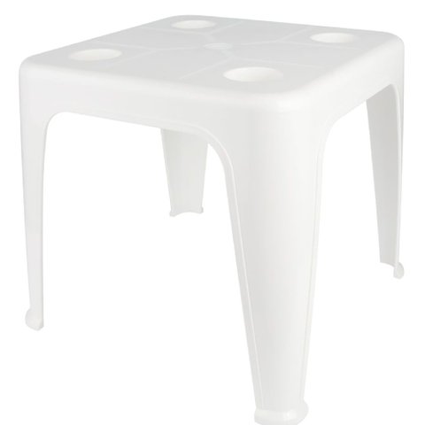 Mesa Plástica Apoio 51cm com Porta Copo Branca - 15151351 - Mor Mesa Plástica Apoio 51cm com Porta C