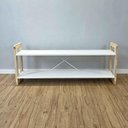 Ver imagem 1 de Rack TV Linea 140cm Madeira Pinus Branco e Natural Artfactory Design