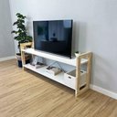 Ver mais imagens de Rack TV Linea 140cm Madeira Pinus Branco e Natural Artfactory Design