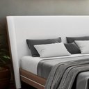 Ver imagem 6 de Cabeceira Lugano King 195cm Composê Linho Corino Sofisticado - Larbelle Moveis