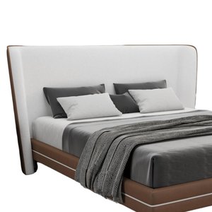 Cabeceira Lugano King 195cm Composê Linho Corino Sofisticado - Larbelle Moveis