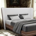 Ver imagem 3 de Cabeceira Lugano King 195cm Composê Linho Corino Sofisticado - Larbelle Moveis