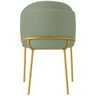 Cadeira Aurora Bouclé Verde Oliva Metal Dourado - 3