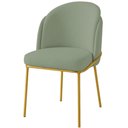 Ver imagem 1 de Cadeira Aurora Bouclé Verde Oliva Metal Dourado