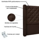 Ver imagem 3 de Cabeceira Estofada Cama Box Casal King Size Alteza 195cm Suede Café - Desk Design