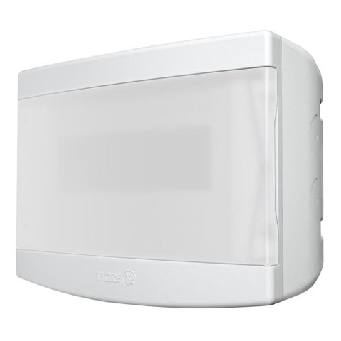 Quadro de Distribuição Sobrepor 6/8 para Disjuntor com Barramento Porta Transparente com Bolsa - 330