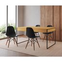 Ver imagem 1 de Mesa Jantar Industrial Retangular Filadélfia Canela 137x90cm Base Ferro Preto com 4 Cadeiras Pretas
