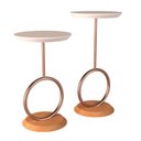 Ver imagem 1 de Mesa de Apoio Lateral Canto Fanny Menor Madeira com Estrutura Metal