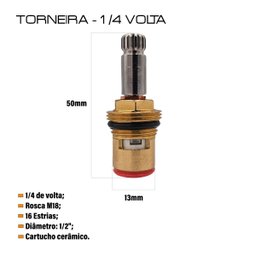 Elite - Kit 2 Reparos de Torneira 1/4 de Volta M18 Cerâmico - 2