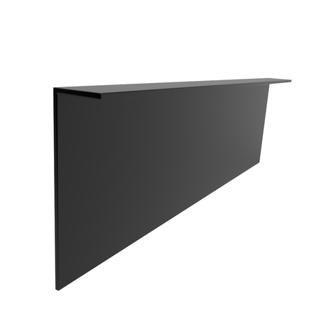 Rodapé Invertido Modelo L Alumínio  Preto Fosco altura 3 cm comprimento 3m