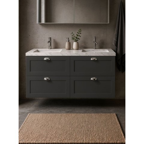 Gabinete para Banheiro 120cm Retro MDF Grafite Milano - On Móveis