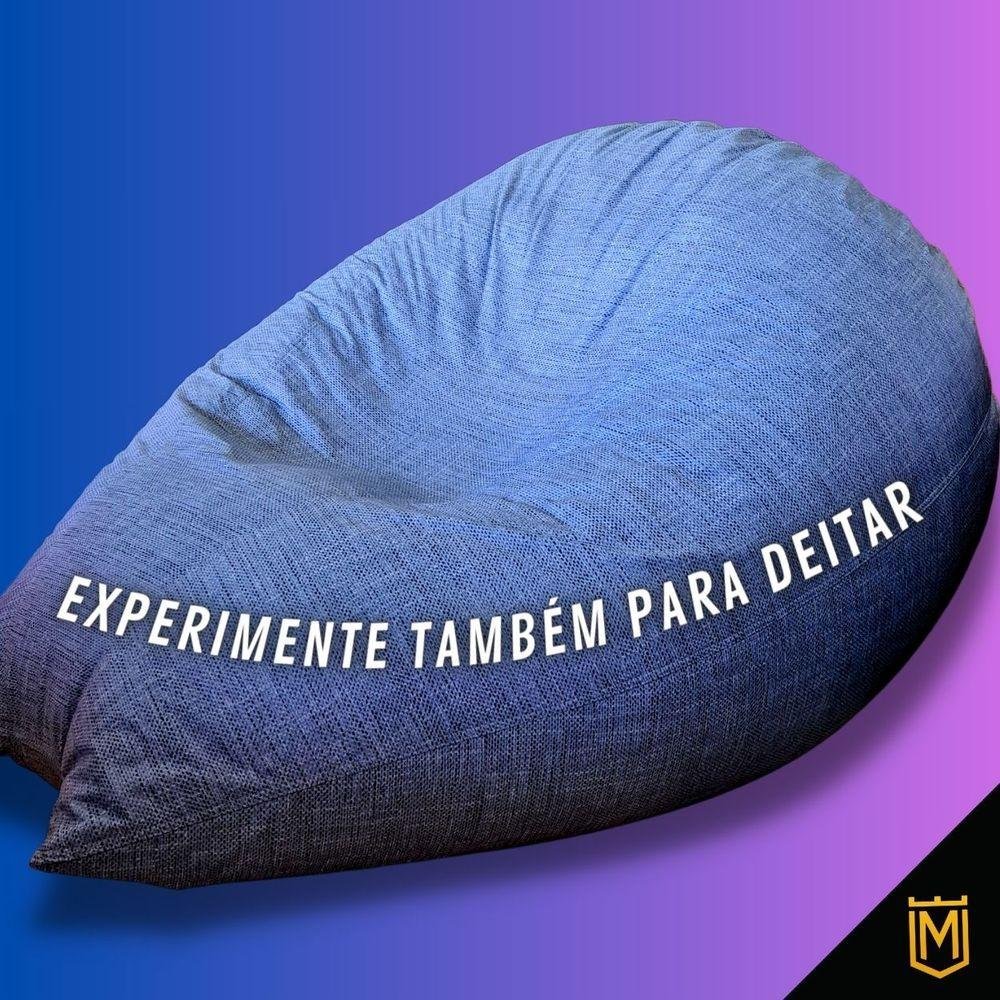 Puff Reforçado Ideal para Escritórios Áreas de Recreação Descanso Gamer Cor Jeans - 7