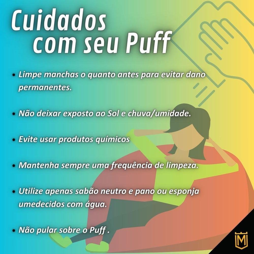 Puff Reforçado Ideal para Escritórios Áreas de Recreação Descanso Gamer Cor Jeans - 6