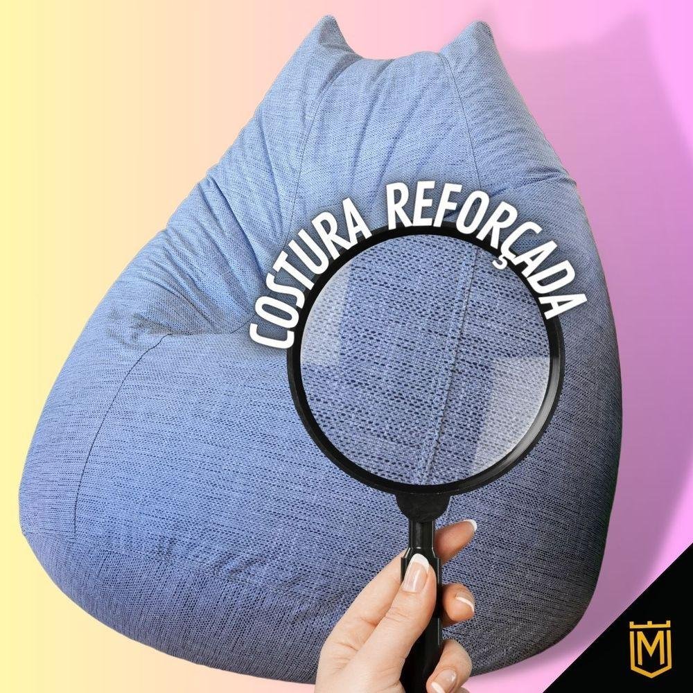 Puff Reforçado Ideal para Escritórios Áreas de Recreação Descanso Gamer Cor Jeans - 4