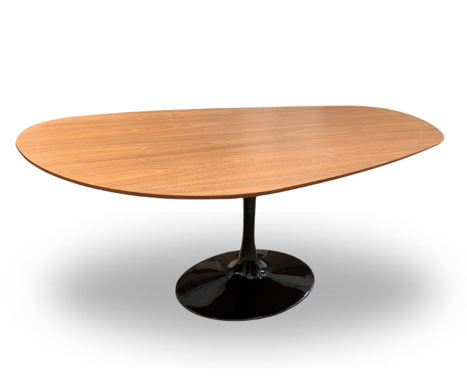 Mesa de Jantar Tulipa Saarinen Organica 140x90cm Base Preta Tampo Freijó - 2