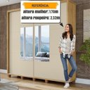 Ver imagem 4 de Guarda-Roupa Casal Monte Carlo com 2 Portas de Correr com Espelho e 4 Gavetas Internas e Maleiros Bege/Cinamomo/Off White