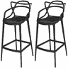 Kit 2 Banquetas Allegra Masters Altas Cozinha Bar Pretas - 5