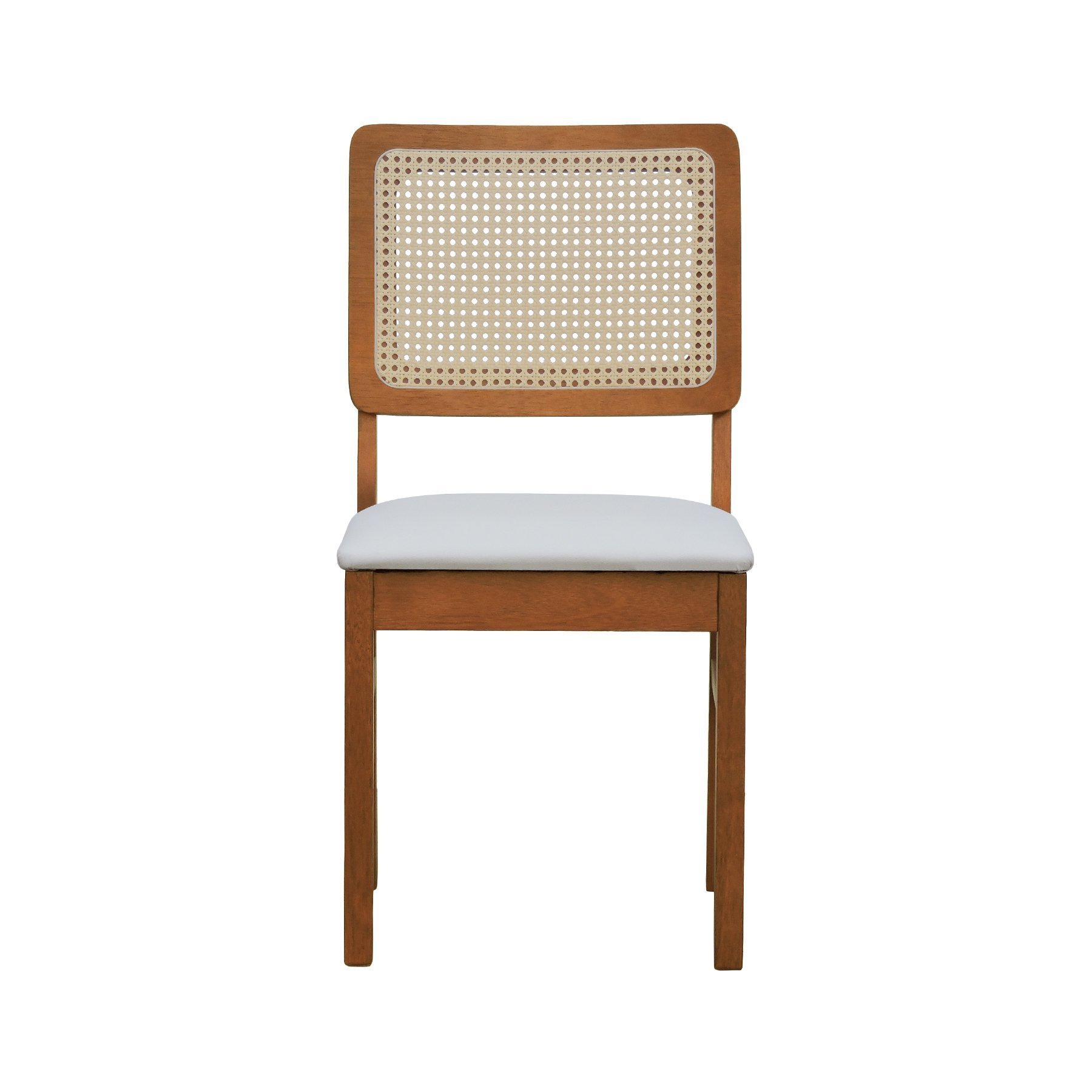 Cadeira Madeira Maciça Lyon Encosto Telinha Natural Assento Estofado - Amêndoa Corano Bruma - 5