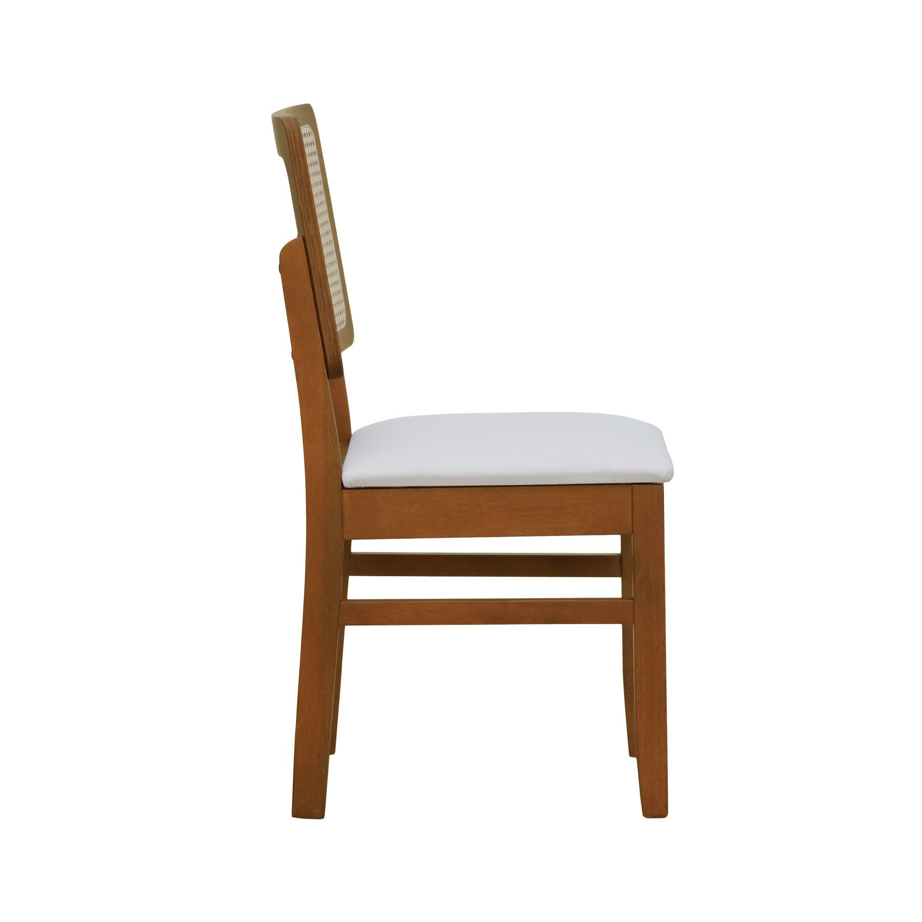 Cadeira Madeira Maciça Lyon Encosto Telinha Natural Assento Estofado - Amêndoa Corano Bruma - 6