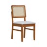 Cadeira Madeira Maciça Lyon Encosto Telinha Natural Assento Estofado - Amêndoa Corano Bruma - 1
