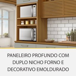 Cozinha 5 Peças Ripado 2 Paneleiros Princesa 100% Mdf - Freijó com Off White - Nesher - 16