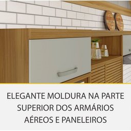 Cozinha 5 Peças Ripado 2 Paneleiros Princesa 100% Mdf - Freijó com Off White - Nesher - 3