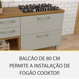 Cozinha 5 Peças Ripado 2 Paneleiros Princesa 100% Mdf - Freijó com Off White - Nesher - 5