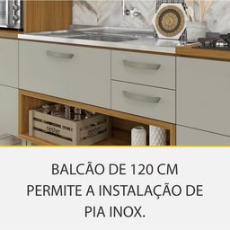 Cozinha 5 Peças Ripado 2 Paneleiros Princesa 100% Mdf - Freijó com Off White - Nesher - 6