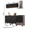 Ver imagem 5 de Cozinha Compacta Atlanta Axis 6 Portas 2 Gavetas MDF 120cm Preto