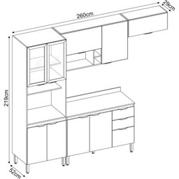 Cozinha Completa Firenze 04 Peças 10 Portas e 02 Gavetas  - 4
