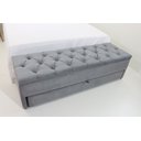 Ver imagem 1 de Puff Baú com Gaveta 120x50x45cm na Cor Cinza no Tecido Veludo Liso (sapateira)