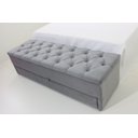 Ver imagem 3 de Puff Baú com Gaveta 120x50x45cm na Cor Cinza no Tecido Veludo Liso (sapateira)