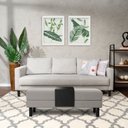 Ver imagem 1 de Conjunto Sofá 3 Lugares com Puff Baú 120cm e Bandeja Antúrio CabeCasa MadeiraOriginals