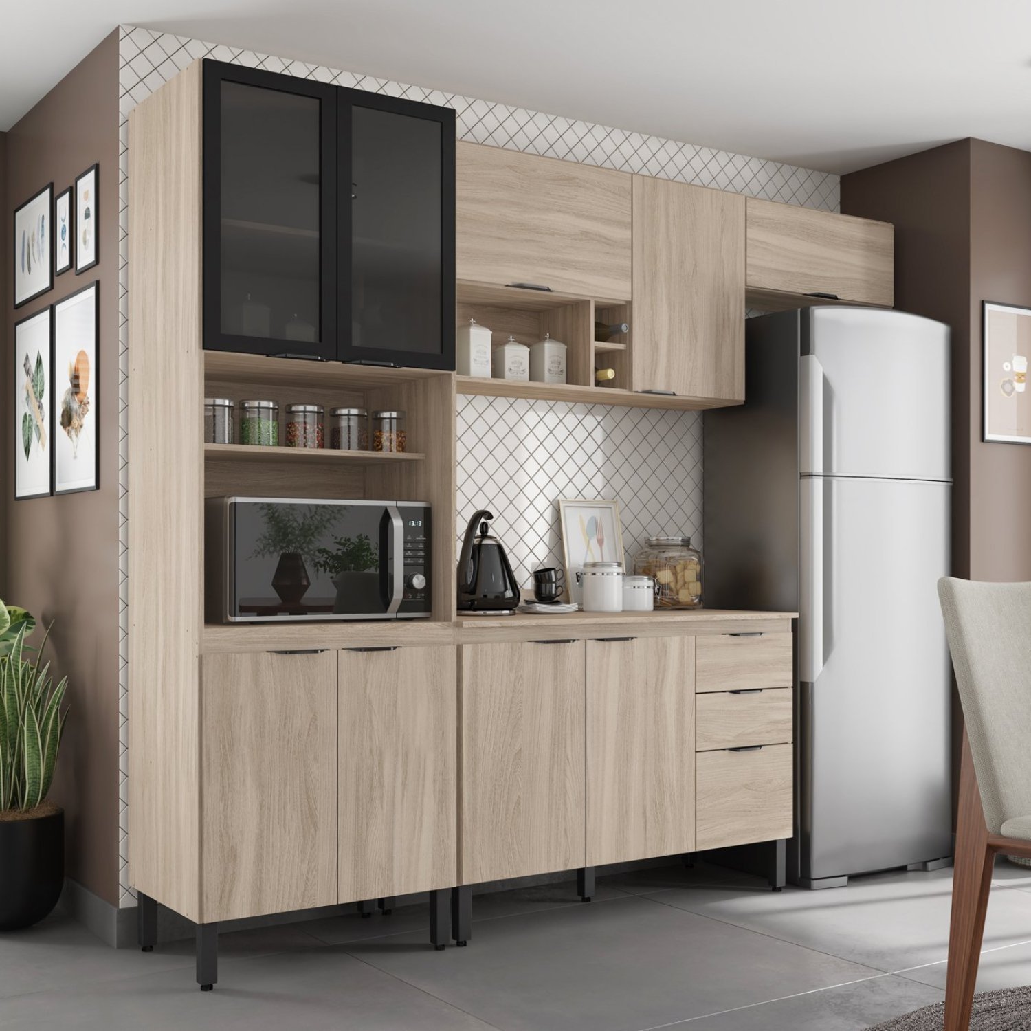 Cozinha Completa Firenze 04 Peças 10 Portas e 02 Gavetas Demóbile