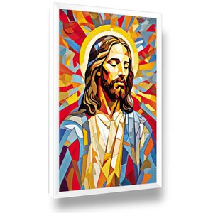 Quadro Jesus Mosaico Sala Quarto Hall Decoração