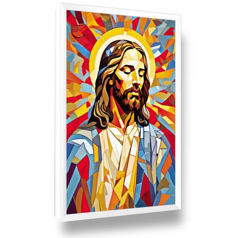 Quadro Jesus Mosaico Sala Quarto Hall Decoração