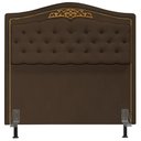 Ver imagem 3 de Cabeceira Cama Box Casal King 195cm com Tachas Imperial Veludo J02 Chocolate - Mpozenato