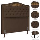 Ver imagem 4 de Cabeceira Cama Box Casal King 195cm com Tachas Imperial Veludo J02 Chocolate - Mpozenato