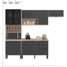 Cozinha Completa Firenze 04 Peças 10 Portas e 02 Gavetas  - 4