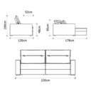 Ver imagem 4 de Sofá Kurt Retrátil Reclinável 2 Lugares Couro Cinza 220cm - 69973
