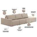 Ver imagem 7 de Sofá Ilha Modular para Sala 342cm com Puff Dublin K01 Linho Bege - Lyam Decor