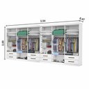 Ver imagem 4 de Closet Casal Duplo Lu 12 Portas 8 Gavetas Branco