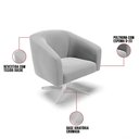 Ver imagem 5 de Cadeira Sala de Jantar Giratória Base Cromada Stella Suede D03 - D'Rossi Cor Cinza