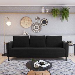 Conjunto Sofá 3 Lugares com Puff Baú 1200cm e Bandeja Antúrio CabeCasa MadeiraMadeira - 8