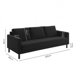 Conjunto Sofá 3 Lugares com Puff Baú 1200cm e Bandeja Antúrio CabeCasa MadeiraMadeira - 2